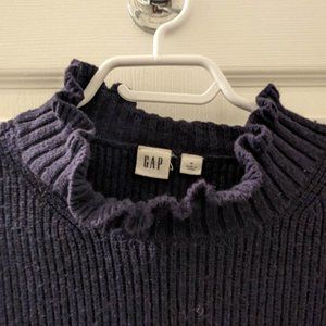 Navy blue Gap sweater with frill collar and bell sleeves